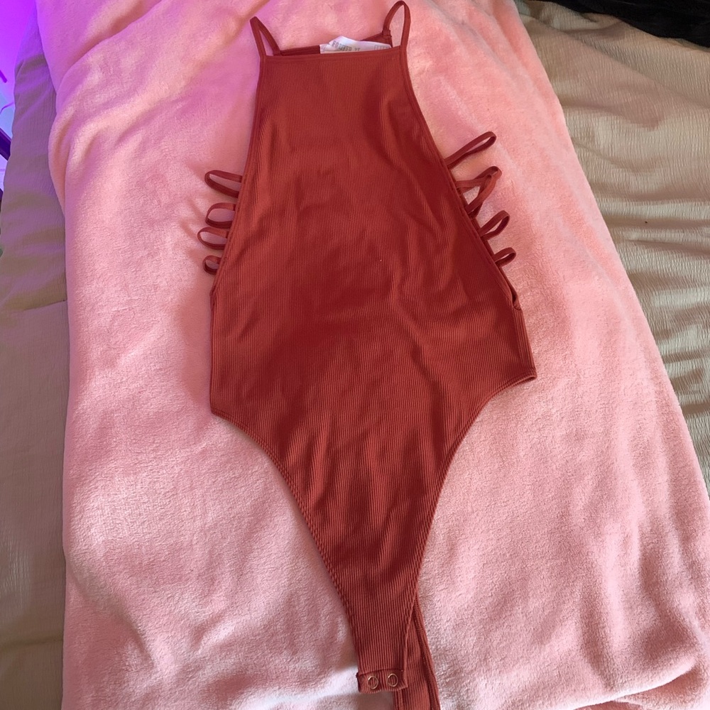 Burgundy Bodysuit with open sides